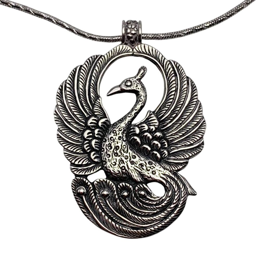 VINTAGE SIGNED STAMAS Sterling Silver Bird Necklace